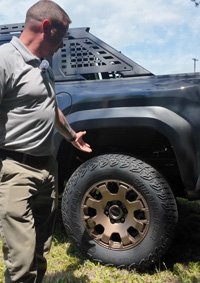 Tacoma 18-inch wheels with Goodyear Wrangler Territory tires (265/70R18)