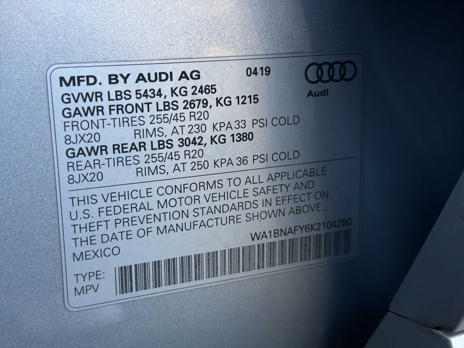 2019 Audi Q5 Premium Plus